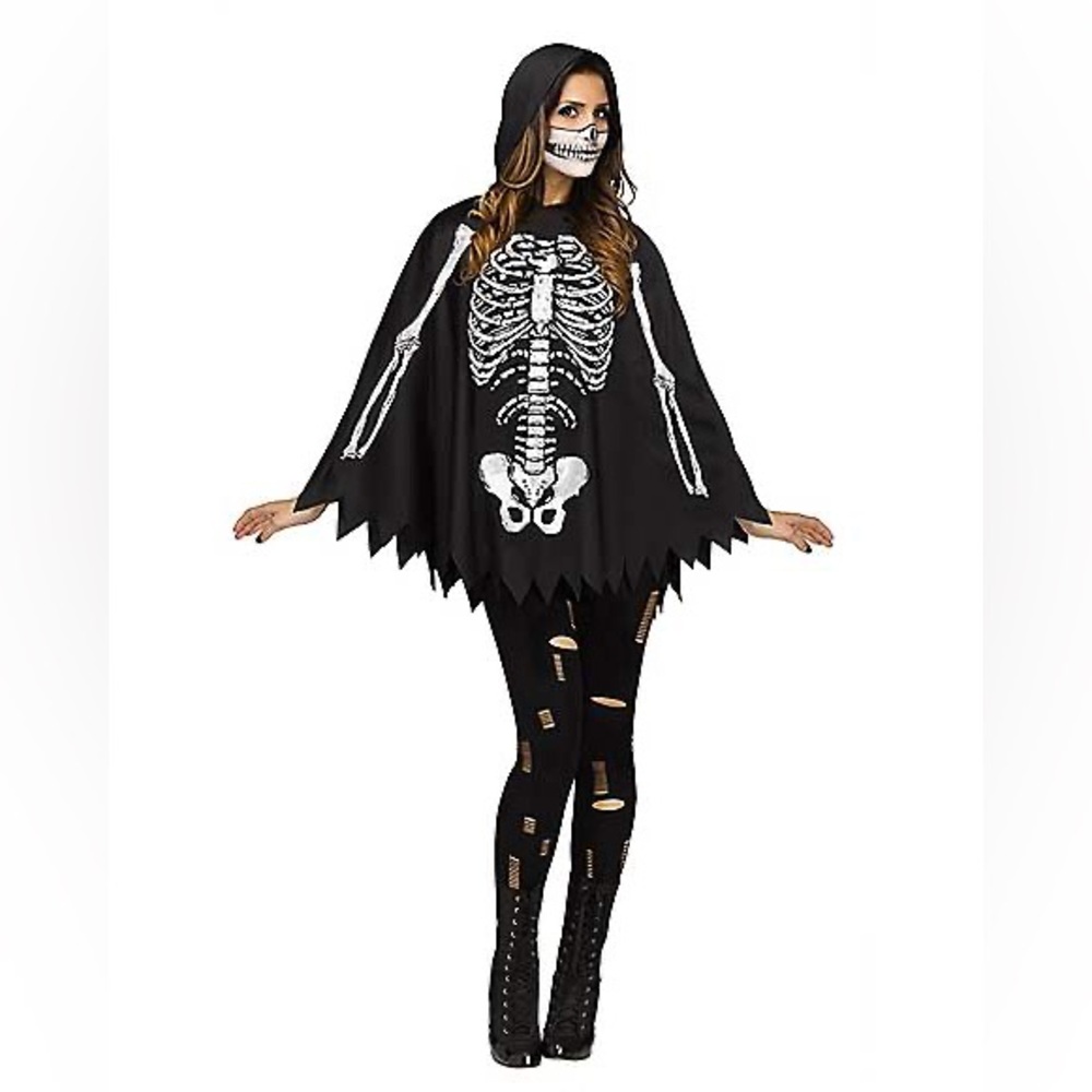 Skeleton poncho for Halloween